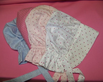 Baby Sun Bonnet pdf pattern and tutorial  sizes 1 to 3 years Instant e-file download