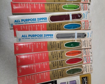 Metal Zippers Vintage 20 assorted sizes 11" to 24" inches