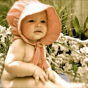 Baby Sun Bonnet pdf pattern and tutorial  sizes 1 to 3 years Instant e-file download