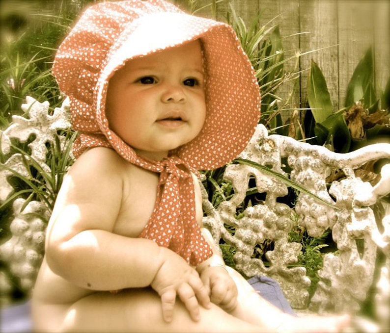 Baby Sun Bonnet pdf pattern and tutorial sizes 1 to 3 years Instant e-file download image 2