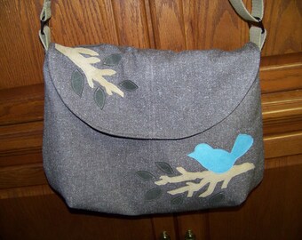 Pdf Pattern #127B Bag with Bird Applique's Tutorial instant download e-file with instant download