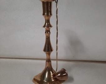 Vintage Brass Candlestick with candle sniffer from the 1980's