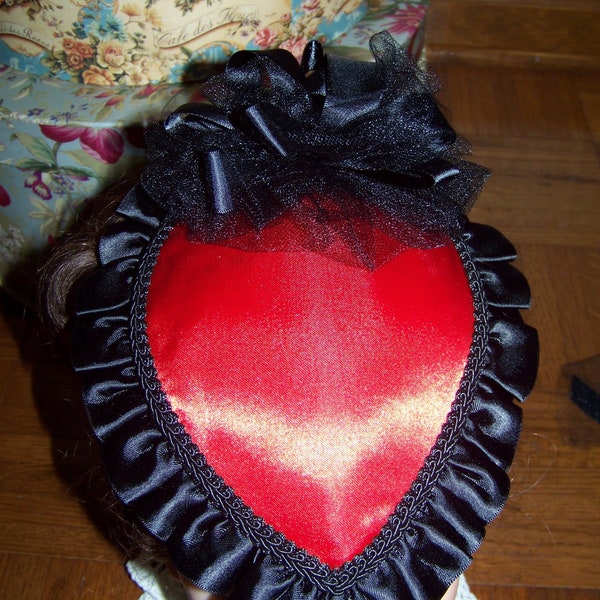 Ladies Hat and purse Red and Black,Purple, Brown,Black,Green, Red or White Satin Victorian Civil War Hat teardrop
