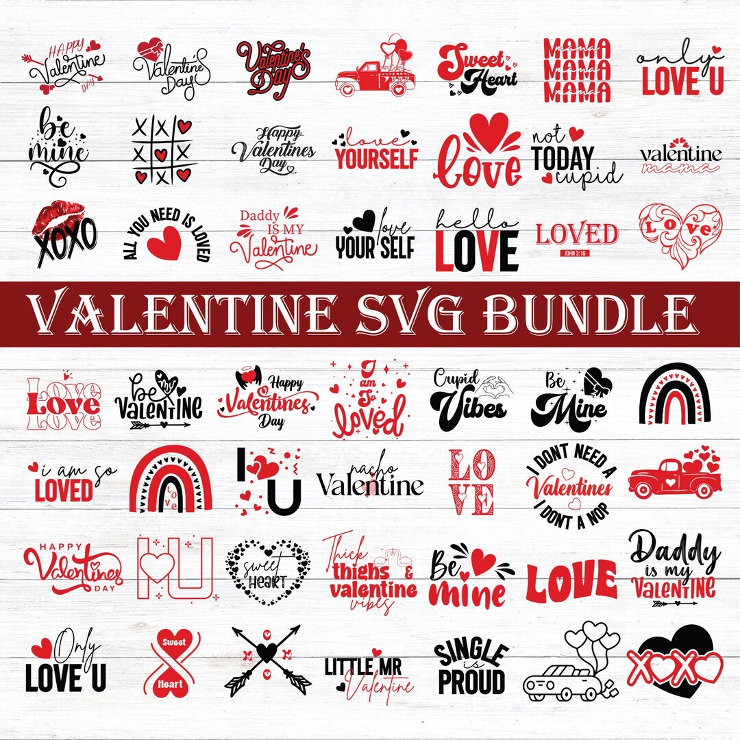 Valentine Svg Bundle, Valentines Day Svg Bundle, Love Svg, Valentine ...