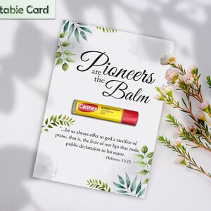 Porta bálsamo labial imprimible Pioneer, tarjeta de felicitación PNG, porta bálsamo labial, regalo escolar Pioneer, tarjeta imprimible "La mejor vida", descarga digital
