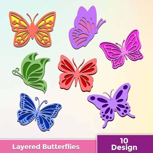 Schmetterling SVG Bundle, geschichtete Schmetterling SVG-Schnittdateien, Schmetterling Clipart, Schmetterlinge Digital Download, Dateien für Cricut, INstant Download.