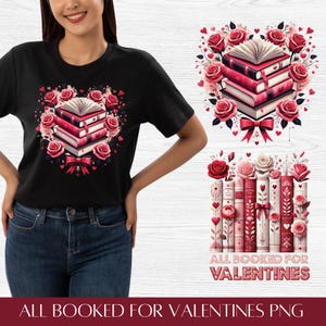 Allemaal geboekt voor valentijnskaart png, cadeau boekenliefhebber, valentijnshart png, leesgrage valentijnsontwerp, trendy valentijnskaart png, liefdesseizoen png.