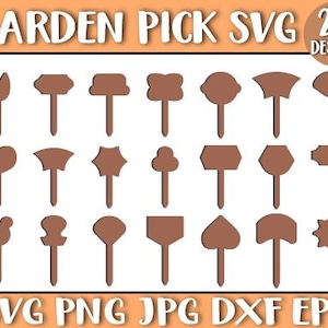 Choix de jardin SVG, marqueur de jardin SVG, signe de pieu SVG, SVG de marqueur de bois, marqueurs de plantes, étiquette de jardin, fichier découpé au laser, téléchargements numériques.