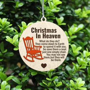 Adorno cortado con láser de Navidad en el cielo, en memoria de los abuelos, descarga digital, árbol conmemorativo colgante, mecedora Glowforge.