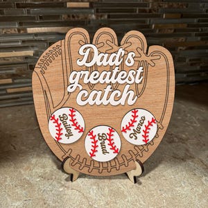 Signe de coeur Svg Great Catch, Baseball papa SVG, SVG de fête des pères, cadeau personnalisé pour papa, Glowforge Svg, fichiers découpés au laser, téléchargement numérique.