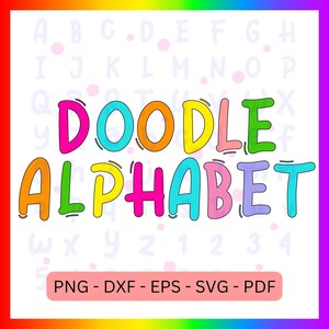 Doodle Letters Alphabet Bundle, Canva Doodle Schriftart, Doodle Alphabet, Füllen Sie Ihr Eigenes Gekritzel, Mom Doodle Buchstaben, Fotobriefe Canva Vorlage.