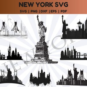 Nova York Svg, Linha do céu de Nova York Svg, NYC Liberty, Camisa de Nova York Svg, Vetor da cidade de Nova York, Nova York Svg para Cricut, Download digital, PNG.