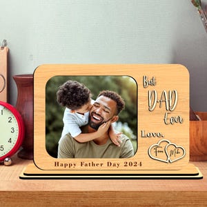 Moldura para fotos do Dia dos Pais, Melhor Pai, Svg cortado a laser, Moldura para fotos, Moldura cortada a laser 3D, Feliz Dia dos Pais, Svg, Super Pai, 2 versões incluídas.