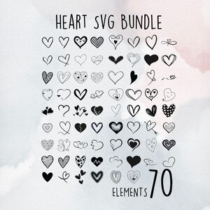 Heart Svg Bundle, Heart Doodle Svg, Hand Drawn Heart Svg, Heart Clipart, Valentine Day Heart Svg, Instant Download, Love Svg, Love Clipart.