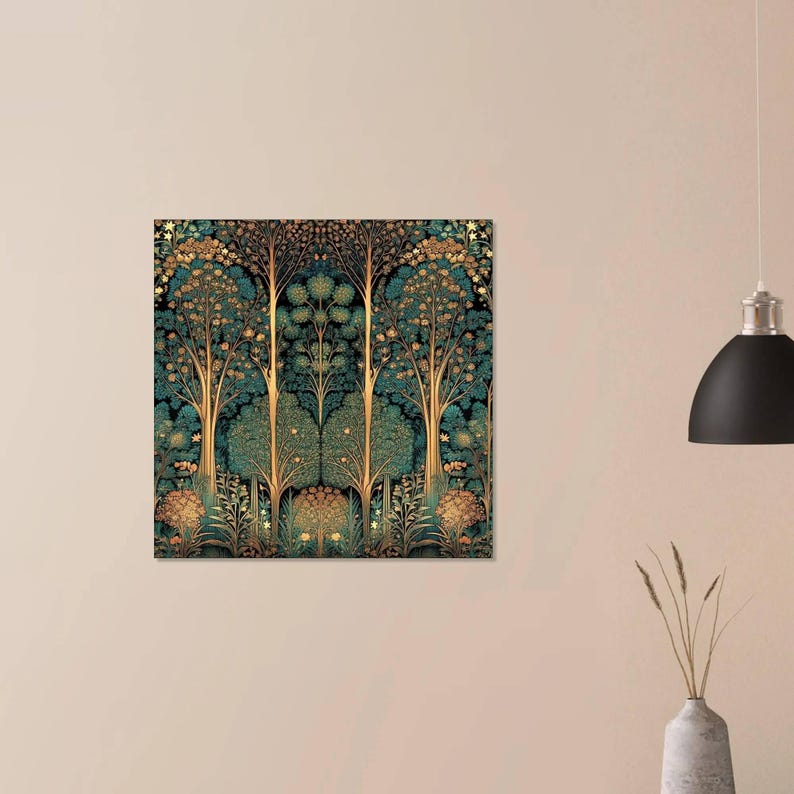 Art Nouveau Style Bo Ho Forest Art Print - on Premium Matte Paper from 10"x10" to 28"x28" image 3