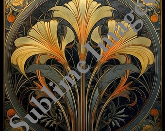 CT039 - Ceramic Tile in the Art Nouveau Style - Various Sizes