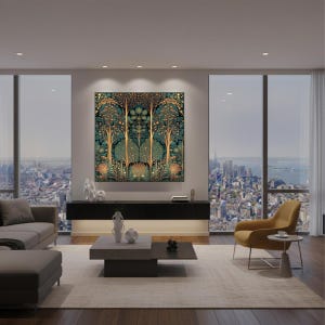 Art Nouveau Style Bo Ho Forest Art Print - on Premium Matte Paper from 10"x10" to 28"x28" image 7