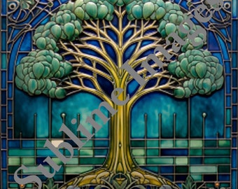 CT028 - Ceramic Tile of the Tree of Life in the Art Nouveau Style - Various Sizes