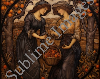 CT045 - Ceramic Tile in the Pre-Raphaelite Style - Various Sizes