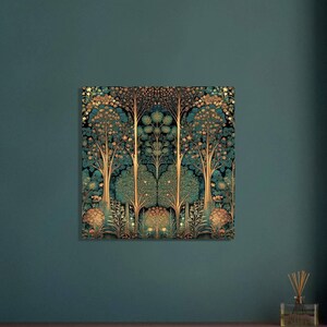 Art Nouveau Style Bo Ho Forest Art Print - on Premium Matte Paper from 10"x10" to 28"x28" image 5