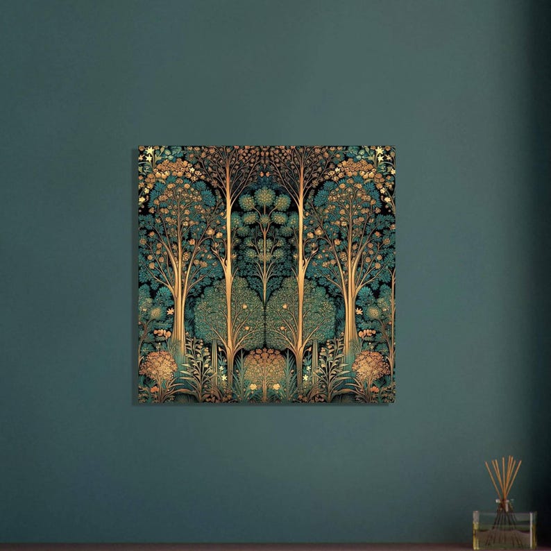Art Nouveau Style Bo Ho Forest Art Print - on Premium Matte Paper from 10"x10" to 28"x28" image 5