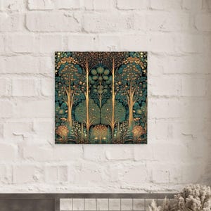 Art Nouveau Style Bo Ho Forest Art Print - on Premium Matte Paper from 10"x10" to 28"x28" image 2