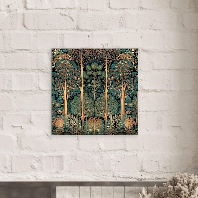 Art Nouveau Style Bo Ho Forest Art Print - on Premium Matte Paper from 10"x10" to 28"x28" image 2