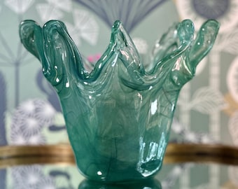 Murano Lavorazione Hand Blown Italian Vase