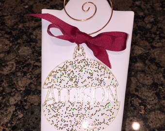 Holidays  Christmas  Ornament  Christmas Ornament  Acrylic sunset glitter Personalized  Custom  Laser  Laser Cut  Monogram