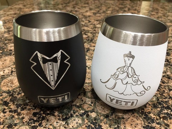 Wedding Gift YETI Wine Bride and Groom Set, Monogrammed, Personalized,  Rambler, Engraved 