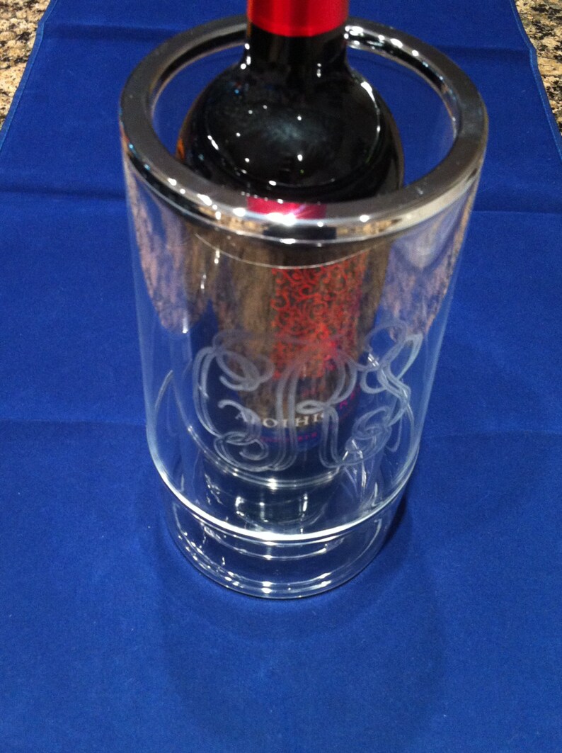 Acrylic wine chiller champagne chiller monogrammed Etsy
