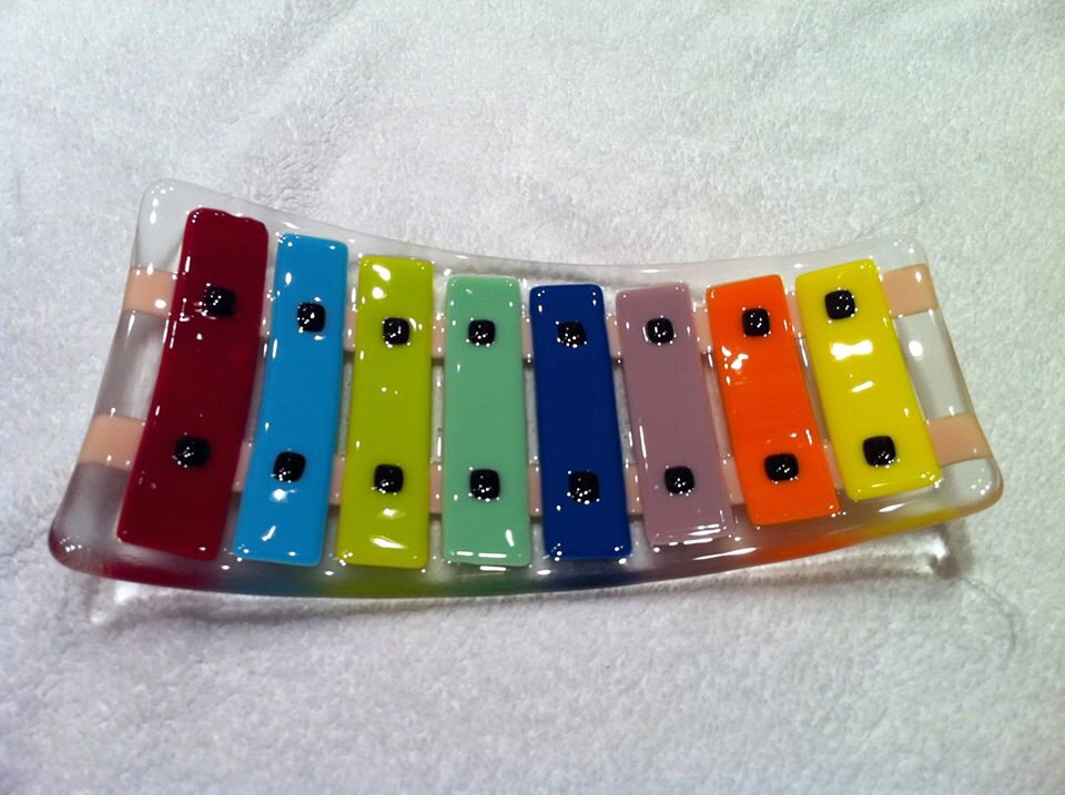 Xylophone Fused Glass Fused Plate Glass Platter Fused Glass Etsy