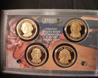 2007-S Presidential Dollar 4-coin Proof Set -- GEM PROOF-69/70 coins