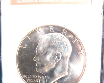 1971-S Eisenhower Dollar, 40% Silver, NGC MS-66 Gem