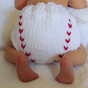 PDF Pattern  -Newborn Knit Baseball Bum Diaper Cover Newborn Photography Photo Prop - Knit PATTERN ONLY Instant download
