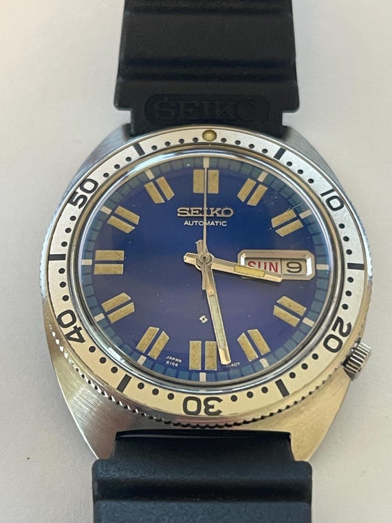 Seiko 6106-8100 Blue Chevron Dial - Etsy