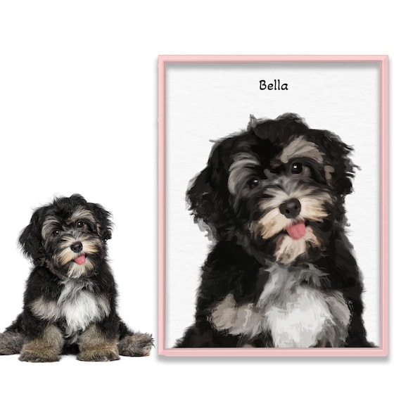 Custom Watercolor Pet Portrait from Photo – Personalized Dog and Cat Art Unique Digital Pet Memorial Gift Perfect for Pet Lovers