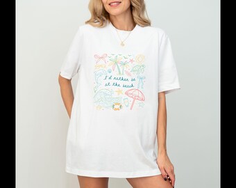 Beach Vibes Shirt, I'd Rather At The Beach Tee, Family Vacation T shirt, Beach Lover Gift