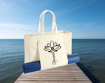Namaste Yoga Bag, Gym Bag, Pilates Bag, Yoga Lovers Gift, Organic Gym Bag, Beach Bag, Yoga Mat Bag