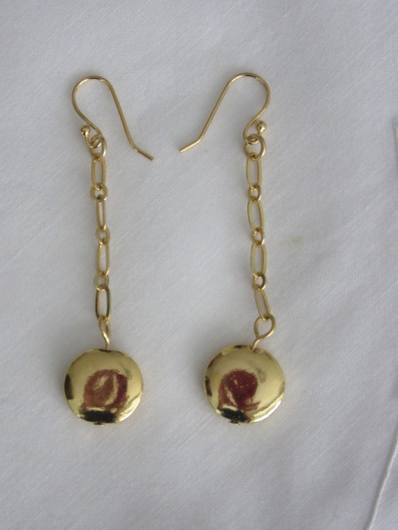 Long Gold Earringslong Gold Chain Earringsgold Etsy