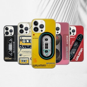 Retro Music Player iPhone 11 12 13 14 15 Hülle - Vintage Aesthetic Kassette Phone Cover - 80er 90er Walkman Geschenkhülle