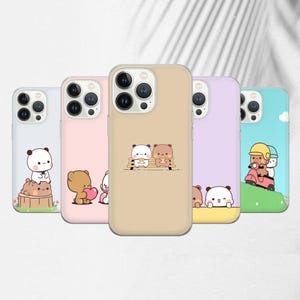 Funda personalizada de oso y panda kawaii Bubu y Dudu para iPhone y Samsung: carcasa de TPU personalizable