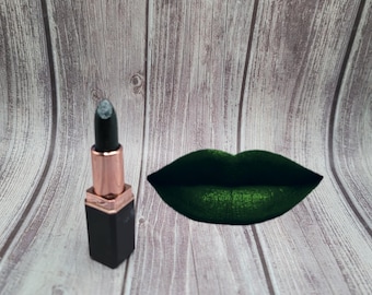 Lápiz labial Mystic Forest/Labial verde/Labial satinado/Labial mate/Labial bala/Labial artesanal/Regalo para mujer