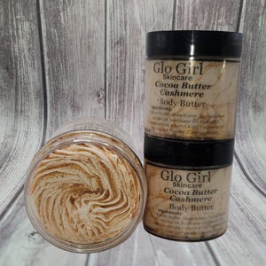 Cacaoboter Kasjmier bodyboter/slagroomboter/glinsterende bodyboter/handgemaakte bodyboter/cadeau voor vrouwen/lotion/lotionreep