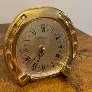 Vintage Richter Quartz 1960s Brass Clock Western Germany Works!!