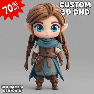 Custom 3D DnD Character, Anime Miniature, Character Sculpting, Blender & ZBrush Art, Custom Toy, Unique Figure Creation, STL for Printing