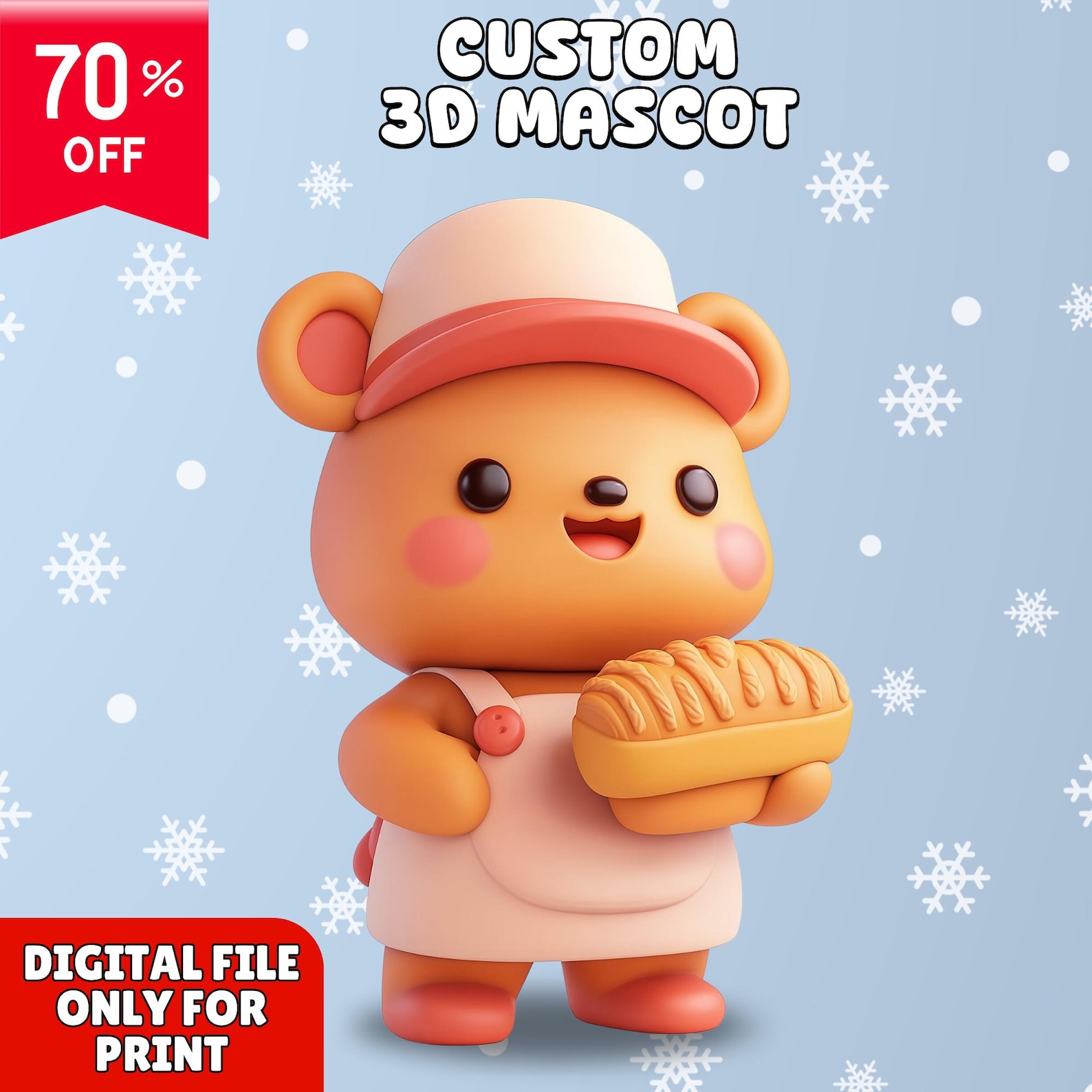 Custom 3D Cartoon Mascot Character, Custom Modeling for Printing, 3D ...