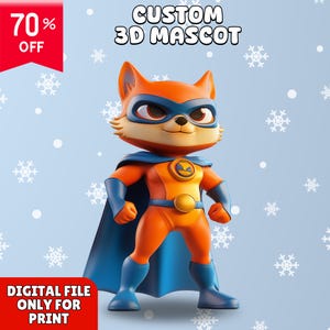 Aangepaste 3D-cartoonmascotte, 3D-ontwerp, mascotte van hoge kwaliteit, 3D-mascottepersonages voor games en animatie, aangepaste modellering voor afdrukken