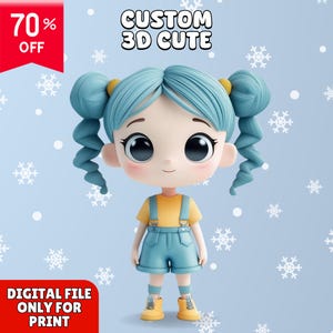 Custom 3D Cute Character, 3D Cute Model for Printing, 3D Modeling, 3D Design, Toys, Animation, Game Assets, High Quality Model, Collectibles