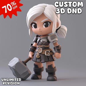 Custom 3D DnD Character, Custom Toy, STL for Printing, Anime Miniature, Blender & ZBrush Art, Unique Figure Creation, Character Sculpting
